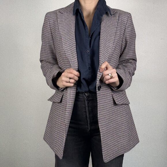 Talbots Oversized Boyfriend Blazer – Academia Preppy Style, Cotton Wool Jacket - Picture 1 of 15